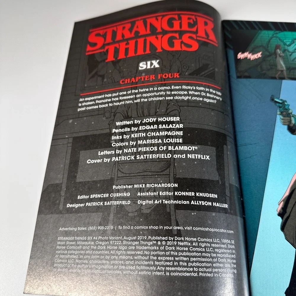 Stranger Things SIX PREQUEL Comic Books Dark Horse #1 - #4 Patrick Satterfield